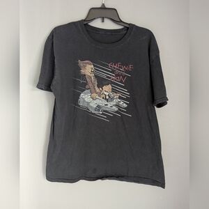 Chewie And Han Black T-shirt Unisex No Size Tag. Cotton Star Wars Theme Shirt.